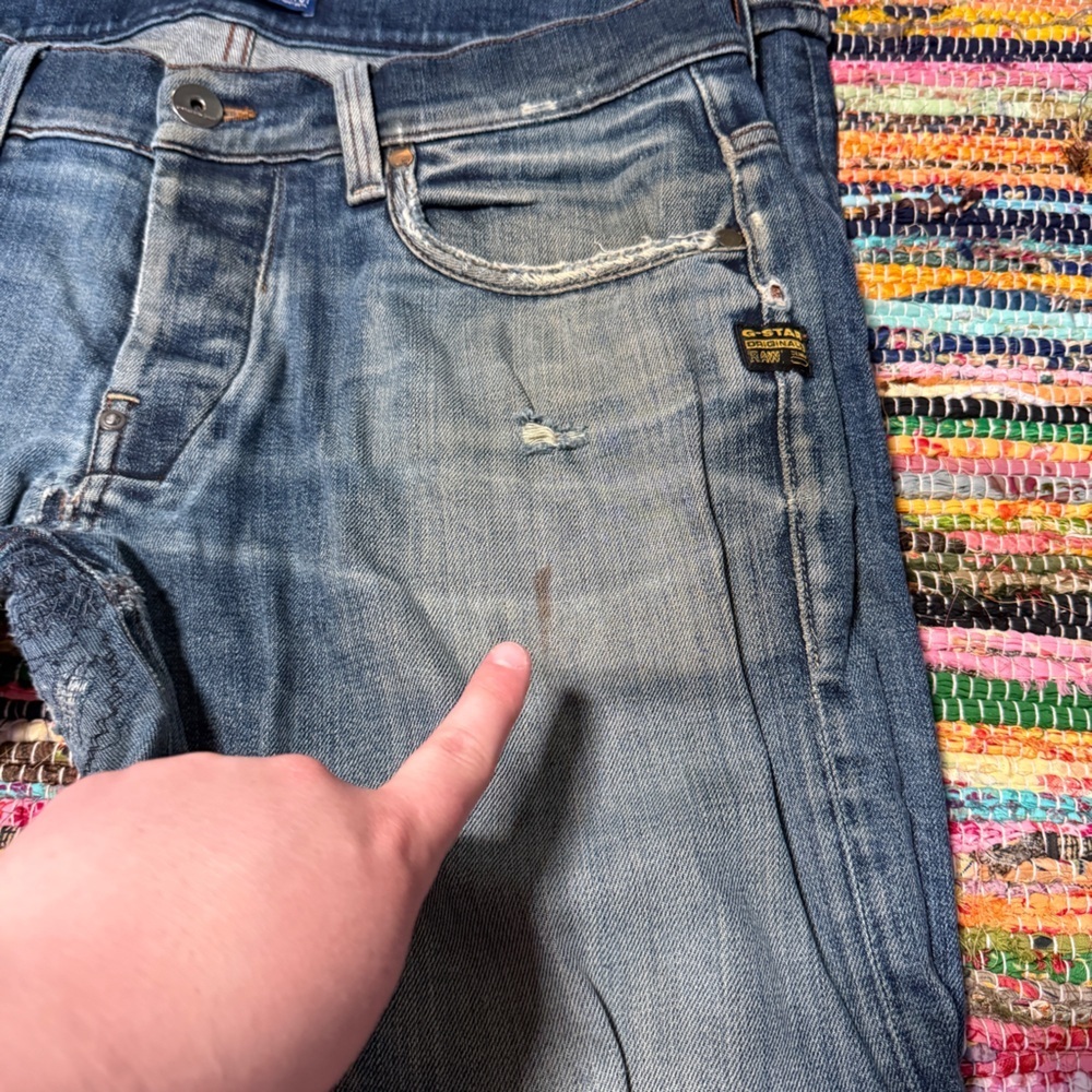 G-Star Raw Men’s Jeans 32x32 – Distressed Denim Straight Fit - Picture 5 of 8